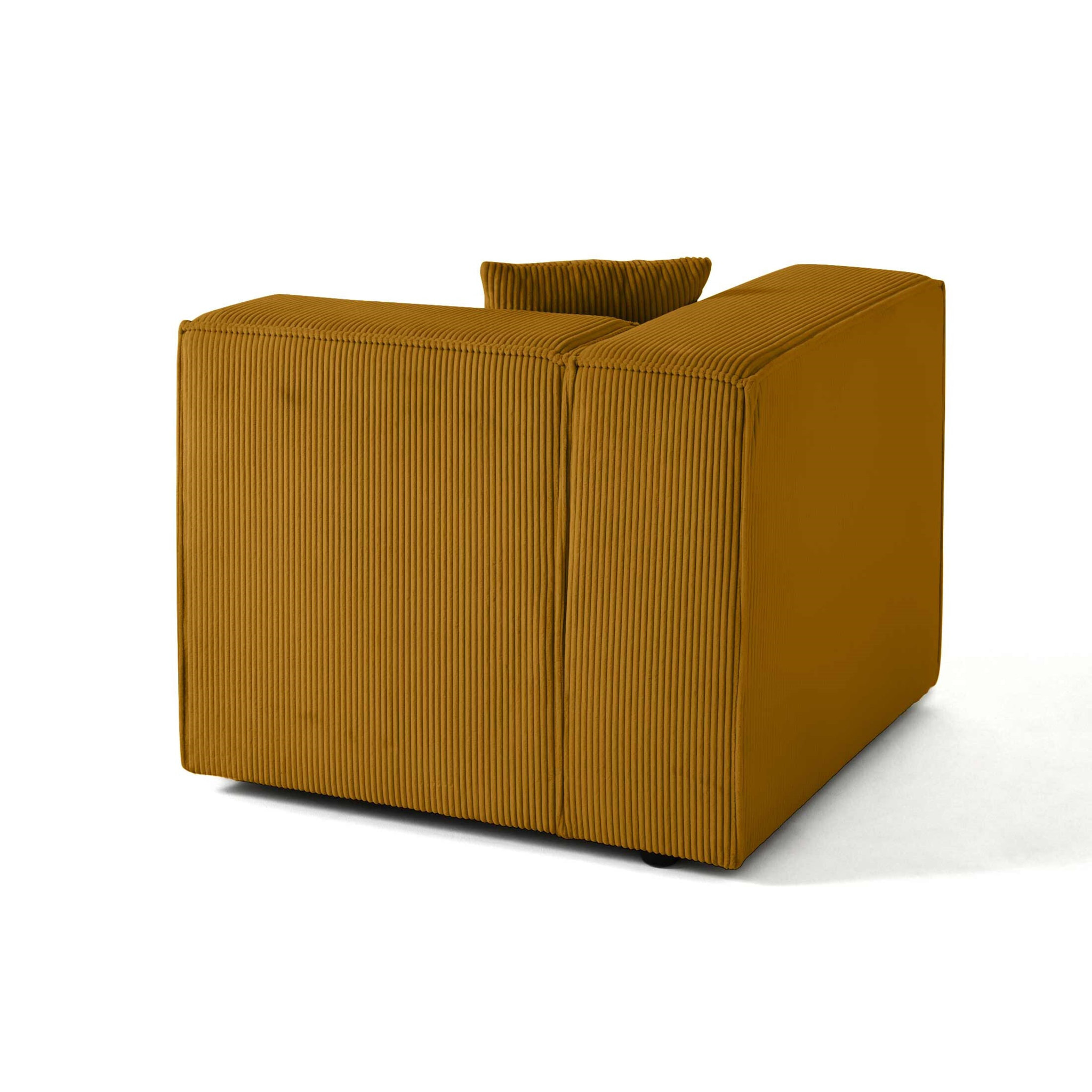 Arty - module d'assise gauche - en velours côtelé - Jaune