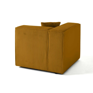 Arty - module d'assise gauche - en velours côtelé - Jaune