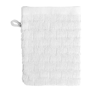 Gant de toilette pur coton 575 g/m² uni blanc Cascade blanc