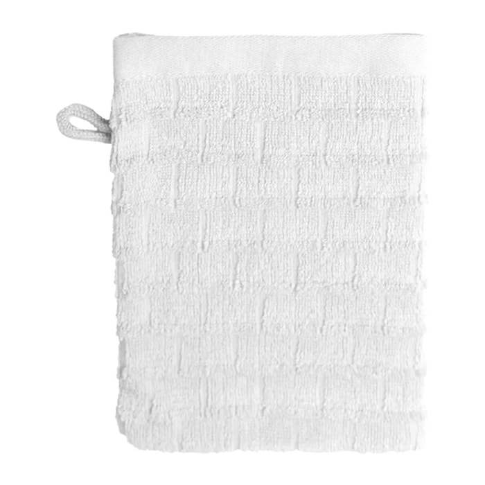 Gant de toilette pur coton 575 g/m² uni blanc Cascade blanc