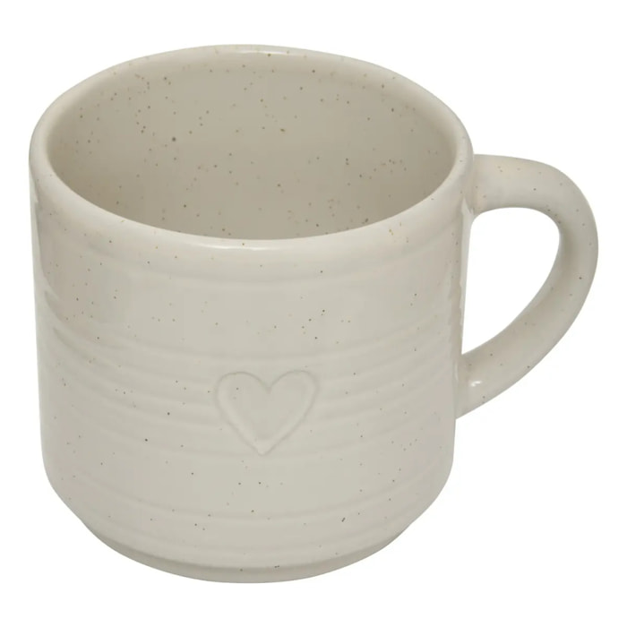 Coffret de 2 mugs Adele blanc chaud motif coeur