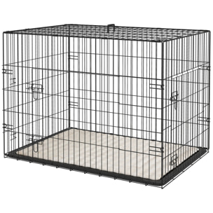 Cage caisse de transport pliable pour chien 91 x 62 x 68 cm avec coussin