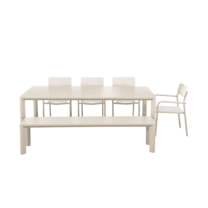 Table de jardin aluminium + 4 assises + 1 banc SAVANNAH + SACRAMENTO + MADISON
