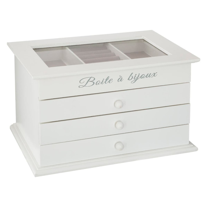 Caja joyeria 3 cajones blanco