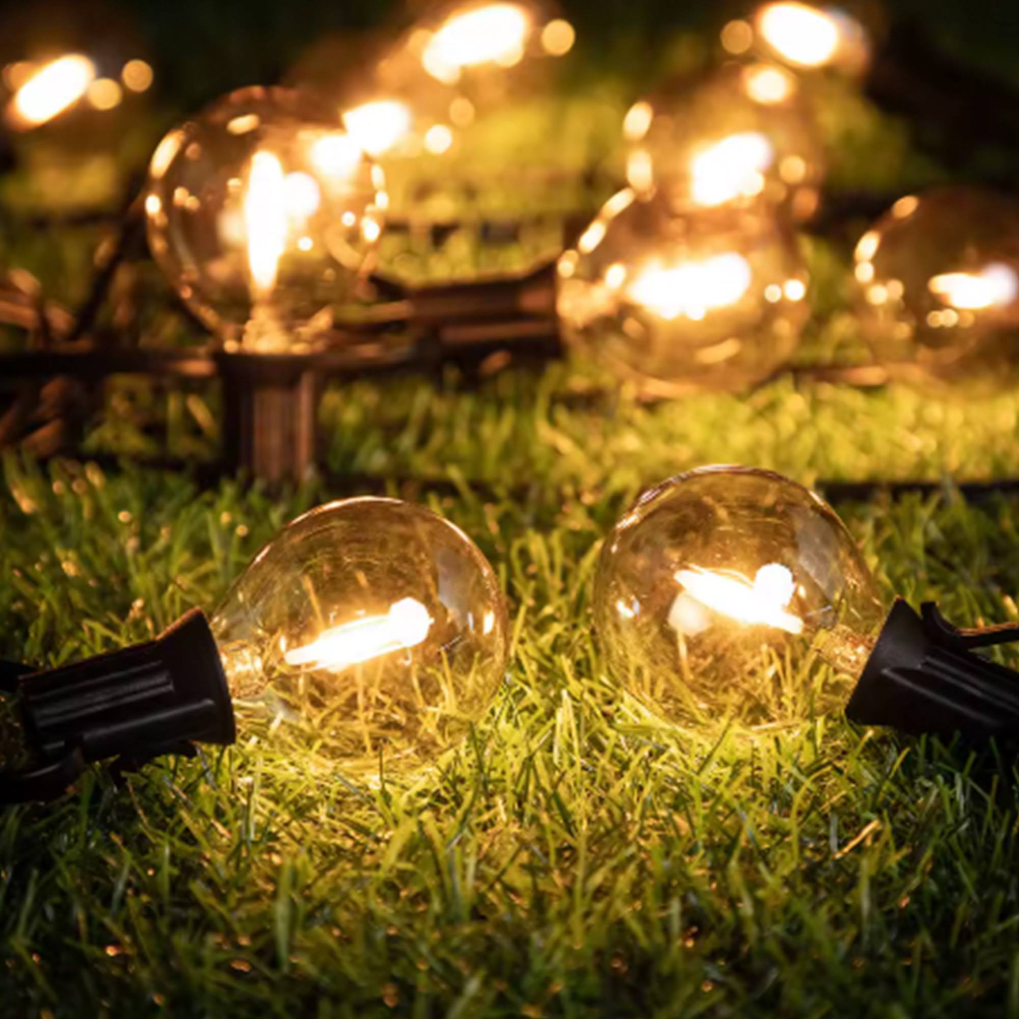 guirnalda con 20 luces led en blanco cálido y cable conductor