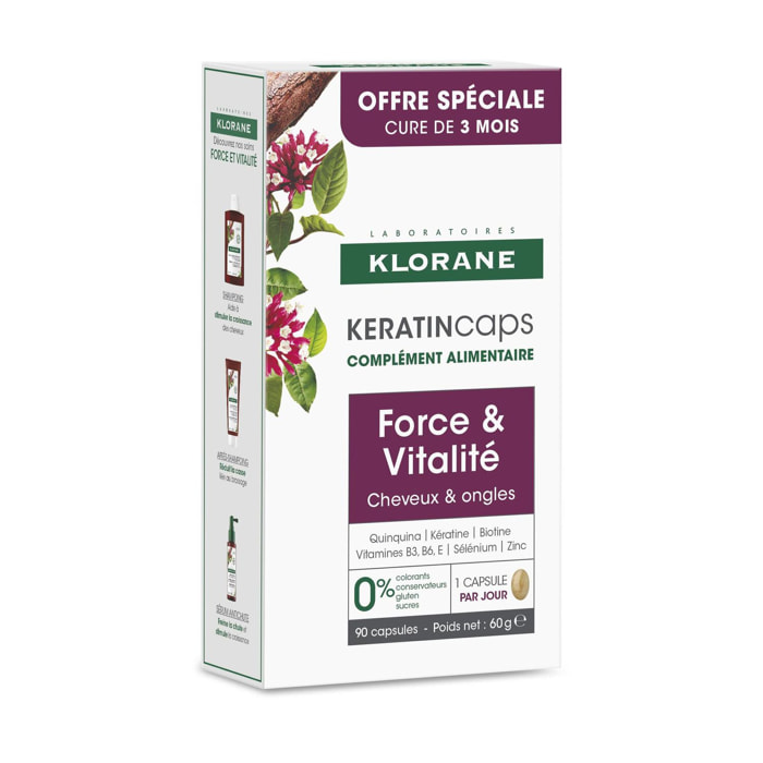 Keratin Caps - Complément Alimentaire Force & vitalité - Cheveux fatigués - lot 3x30 capsules