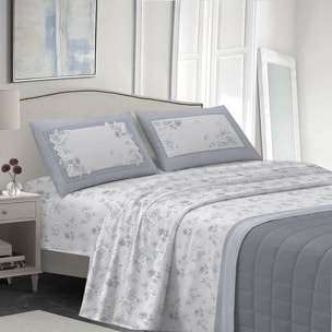 Completo letto praga grigio 100% cotone