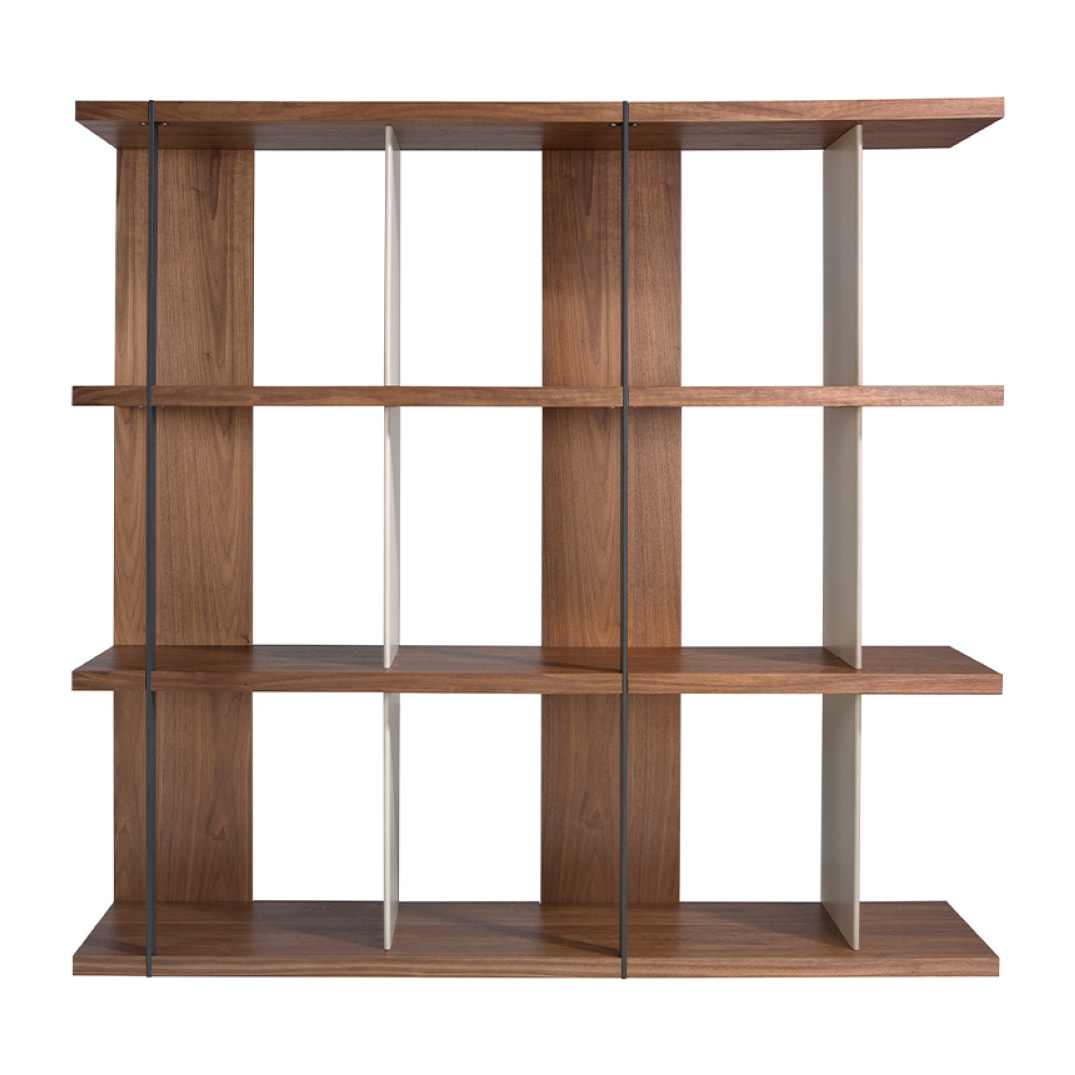 Estantería Angel Cerda madera chapada en nogal 180x40x170cm