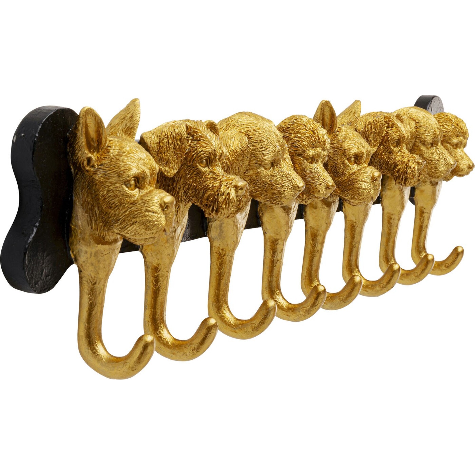 Portemanteau mural chiens 69cm doré Kare Design
