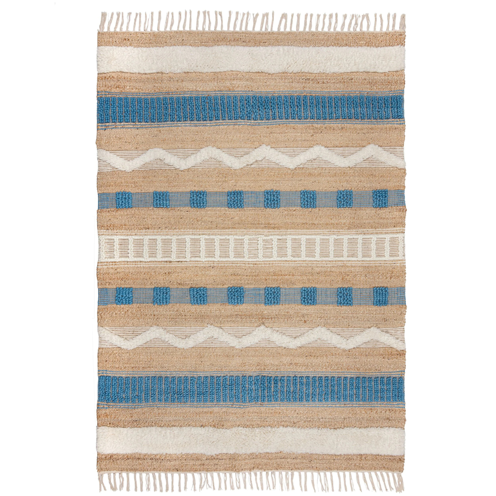 Tapis en jute Medina bleu Bleu