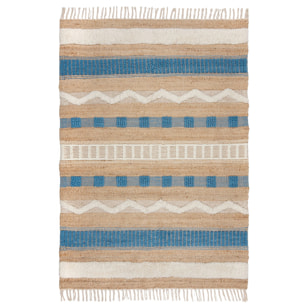 Tapis en jute Medina bleu Bleu