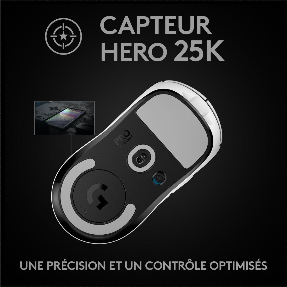 Souris gamer LOGITECH G PRO X SUPERLIGHT- Blanc