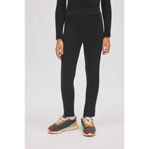 Leggings termici da bambina in pile nero
