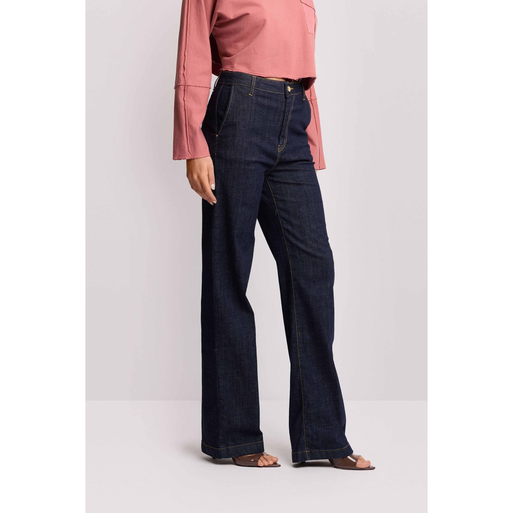 Kocca - Pantaloni denim modello flare Donna, Denim