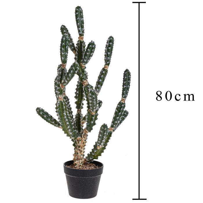 Cactus Euphorbia Con Vaso. Altezza 84 Cm - Pezzi 1 - 30X84X30cm - Colore: Altro - Bianchi Dino - Piante Artificiali