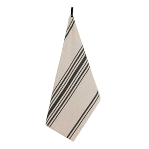 Torchon de cuisine polylin à rayures - Noir