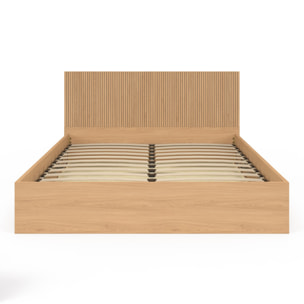 Lit coffre Faustine 160x200cm tête de lit lattes