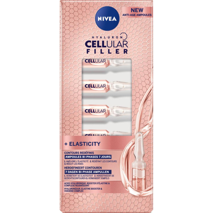 Nivea - Pack de 2 - Ampoules Biphase 7 Jours X1,2Ml Cellular Hyaluron Filler