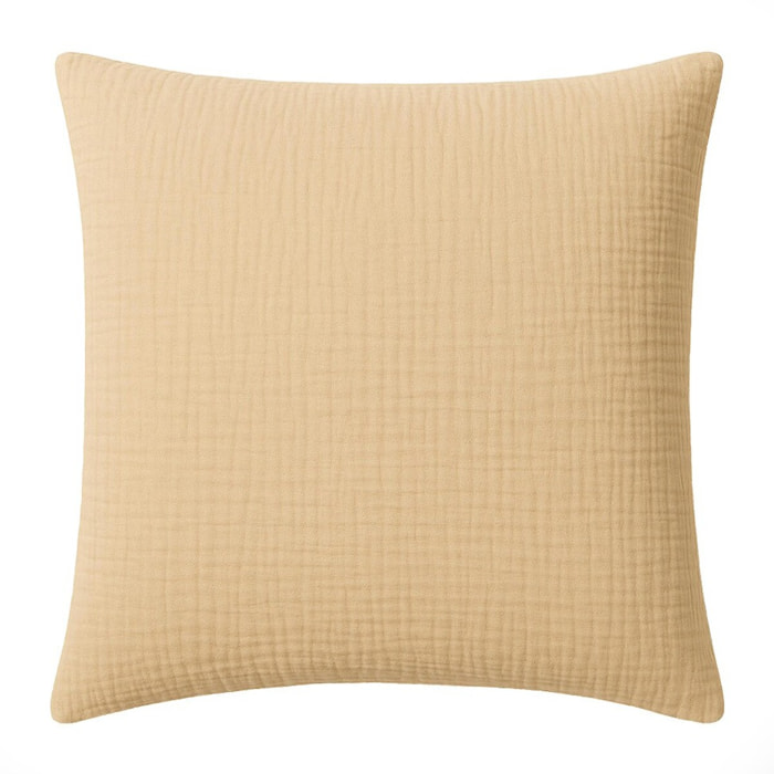 Paire de Taies d'oreiller gaze de coton lavé ecru naturel