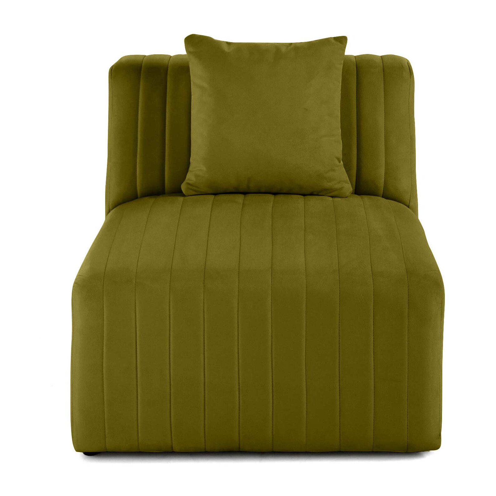 Nova - module d'assise sans accoudoirs - en velours - Vert Olive