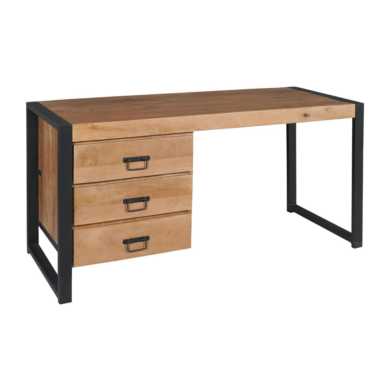 Bureau en bois 3 tiroirs MILORA