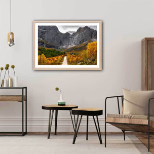 Affiche Lofoten, Face au mur Affiche sous cadre bois
