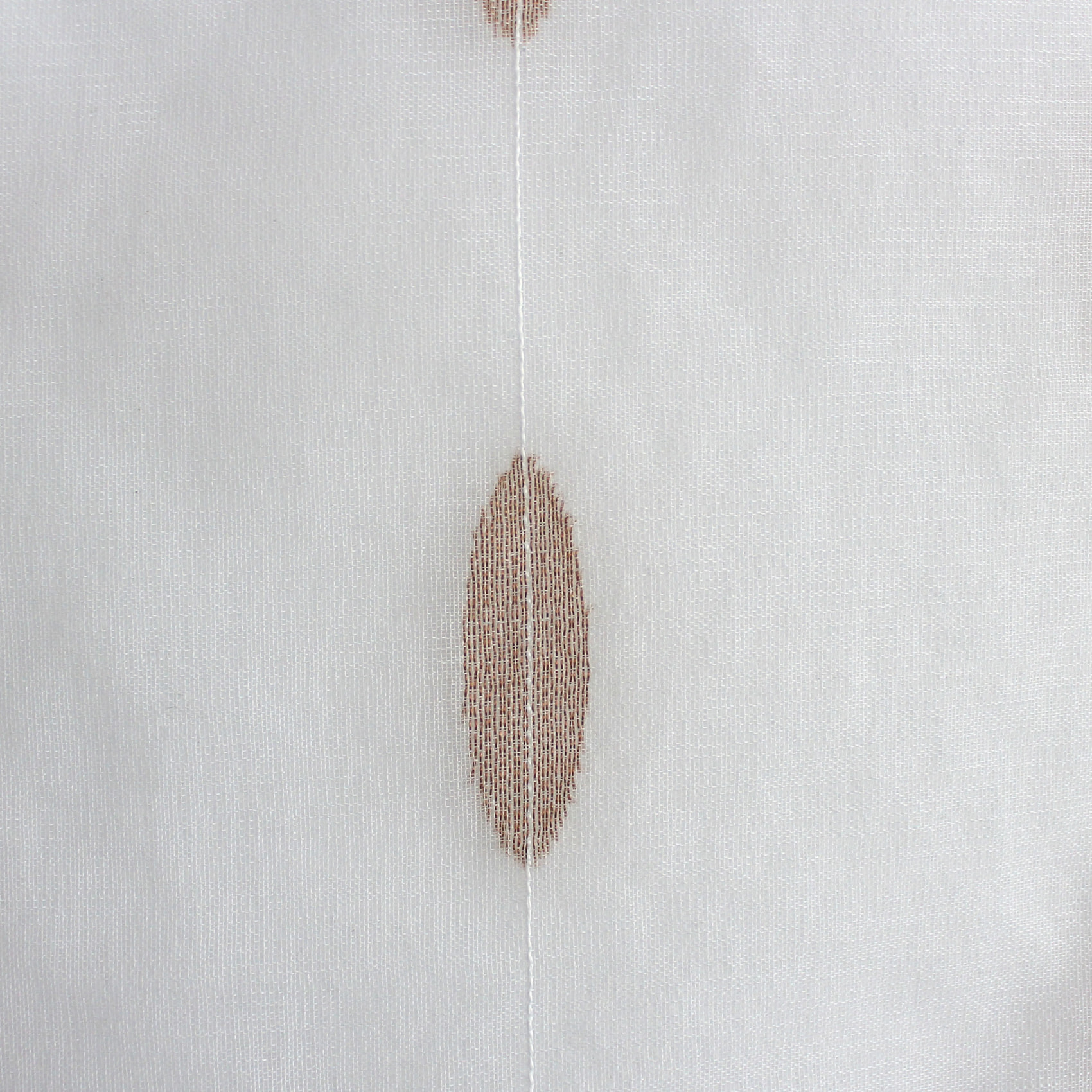 Paire de petits vitrages jacquard motif ovale - Naturel
