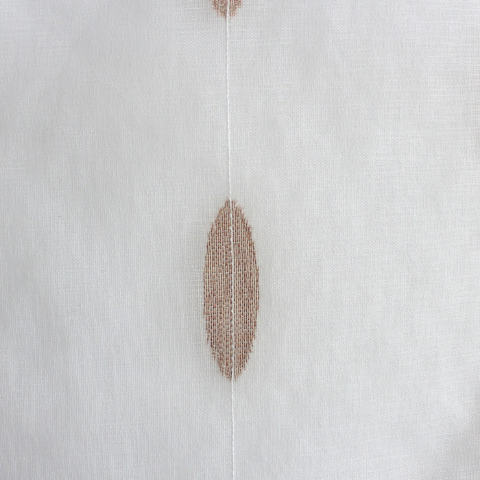 Paire de petits vitrages jacquard motif ovale - Naturel