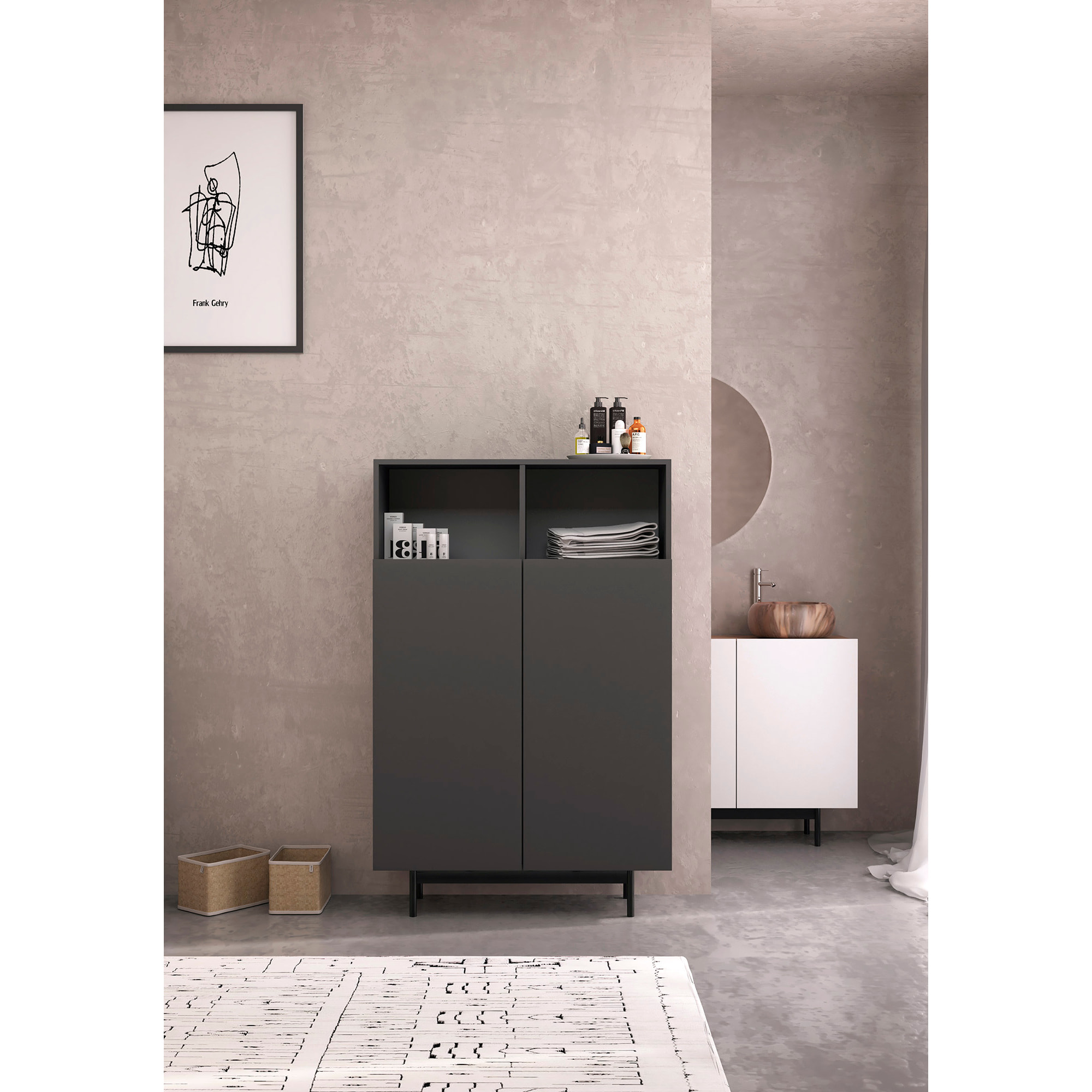 Aparador alto Printed grafito 140x90x34 cm