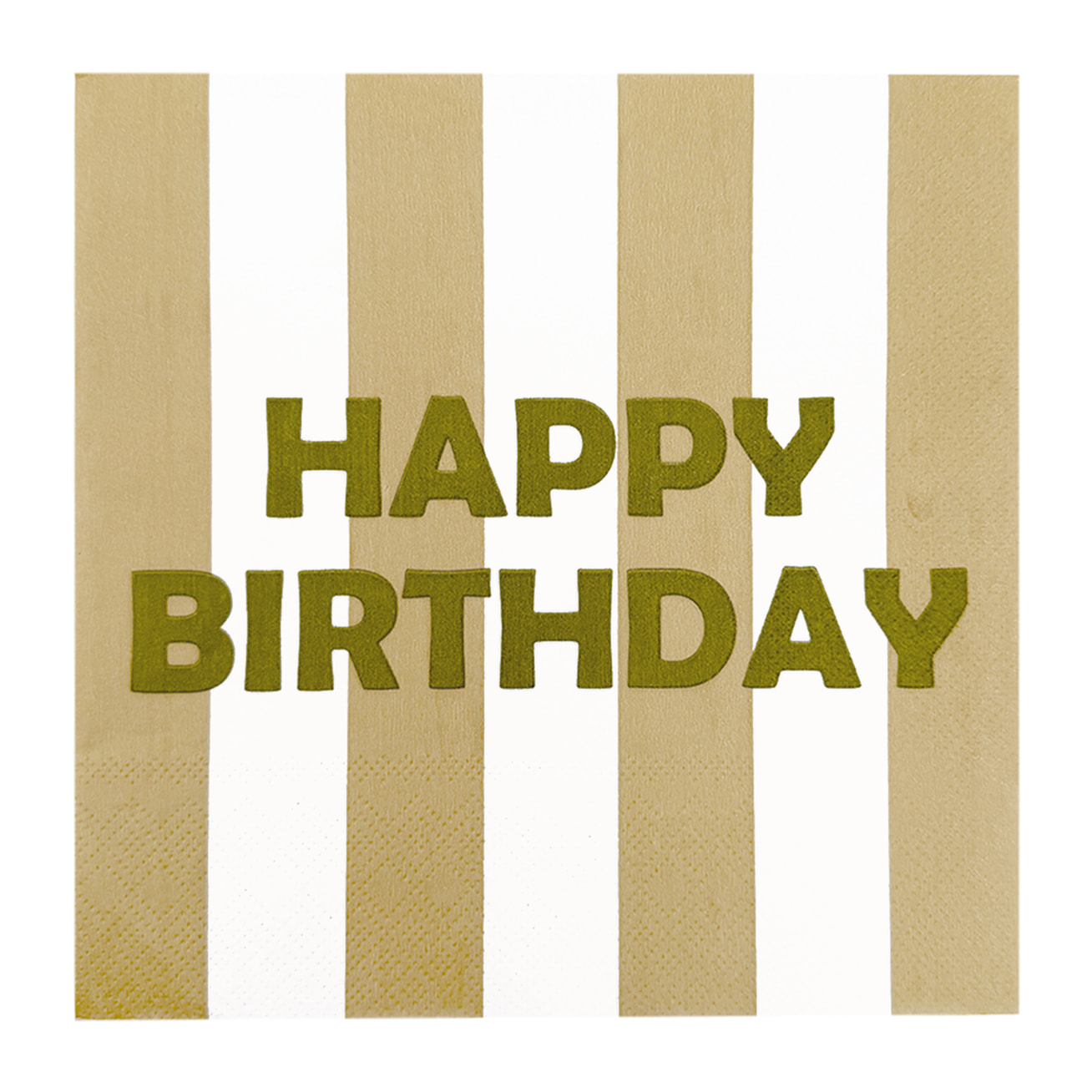 Lot de 20 serviettes en papier imprimées Happy Birthday - Beige