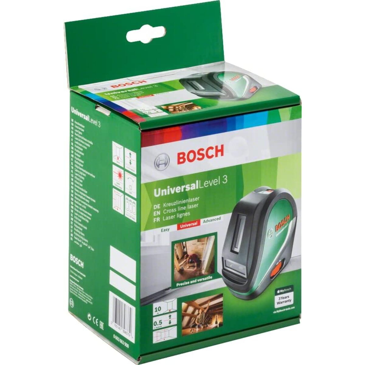 Laser lignes Universal Level 3 Basic BOSCH - avec piles - pochette - 0603663900