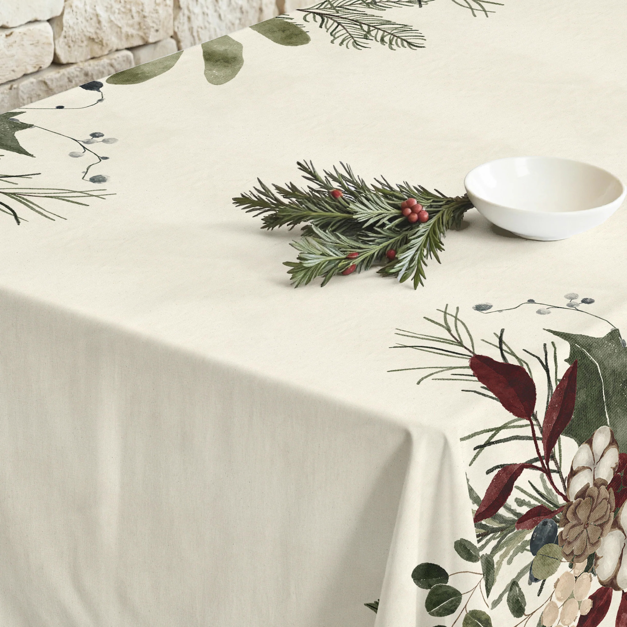 Nappe Anti-tâches Toucher du Tissu Christmas Muerdago