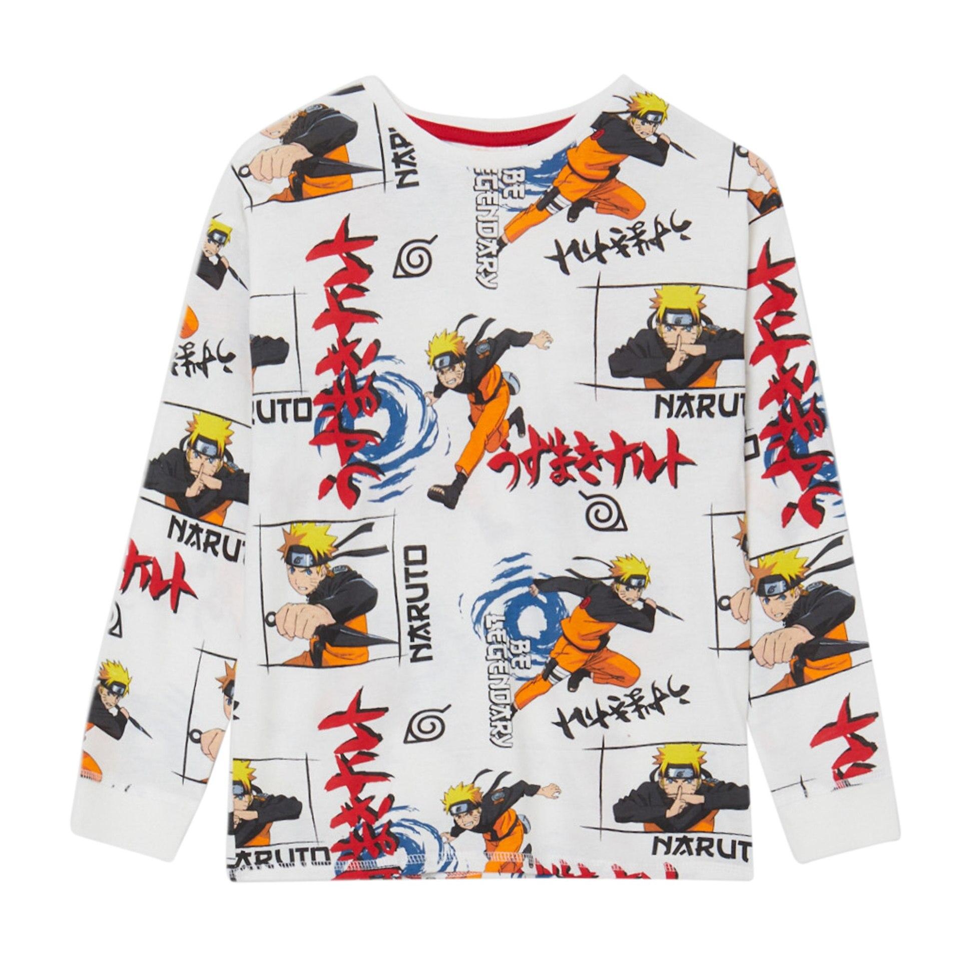 T-shirt ampia stampe Naruto fronte/retro