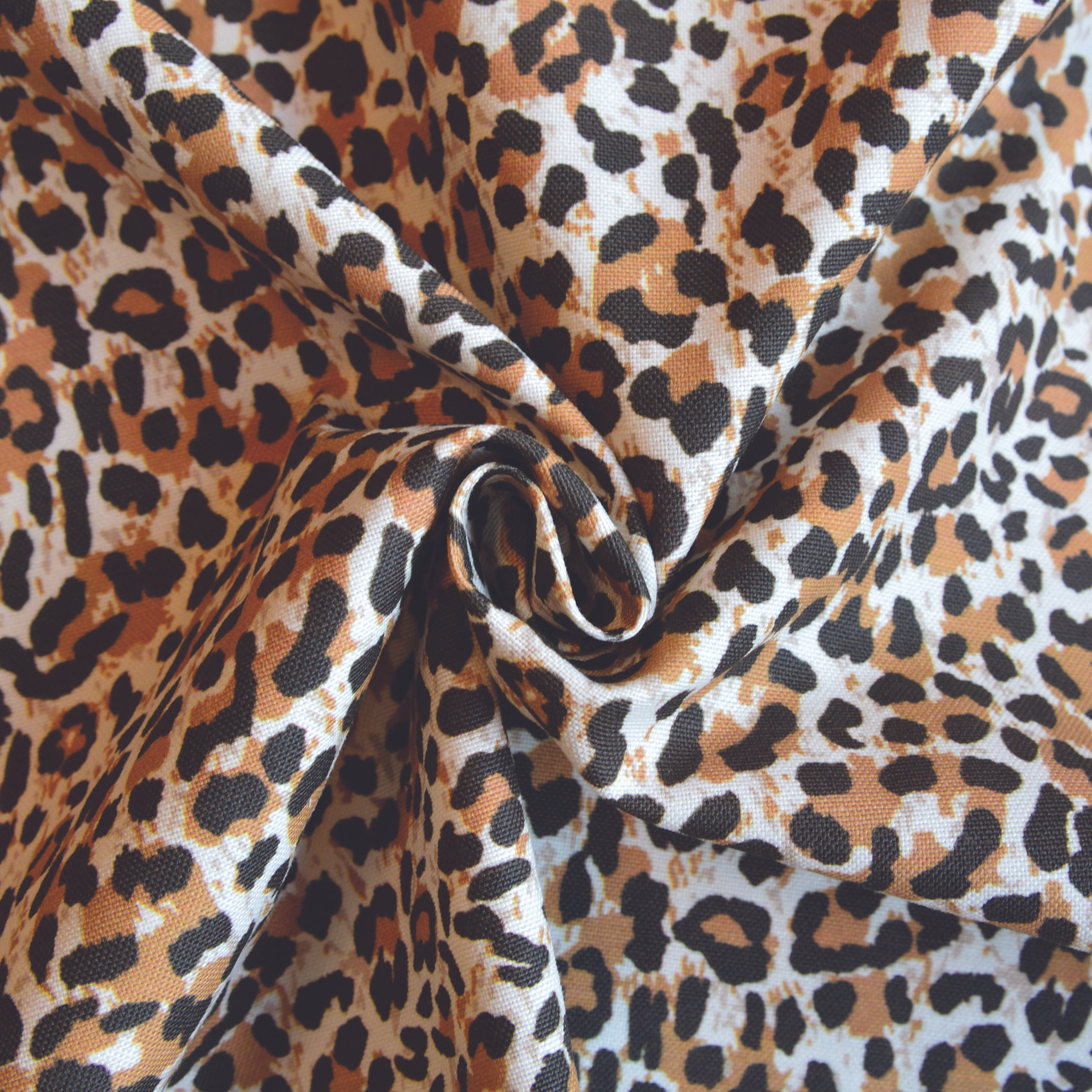 Tissu imprimé panthère - Marron Clair