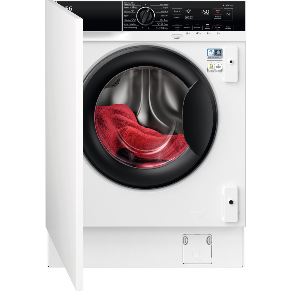 AEG Lavadora secadora integrable Serie 8000 PowerCare de 8.0 kg LWN8E8636F
