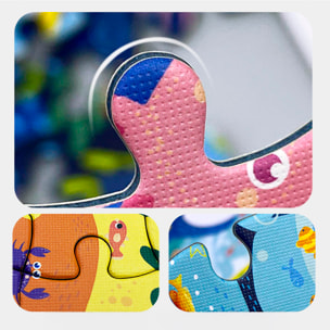 Puzzle di cartone con 128 pezzi. Design Elefante.