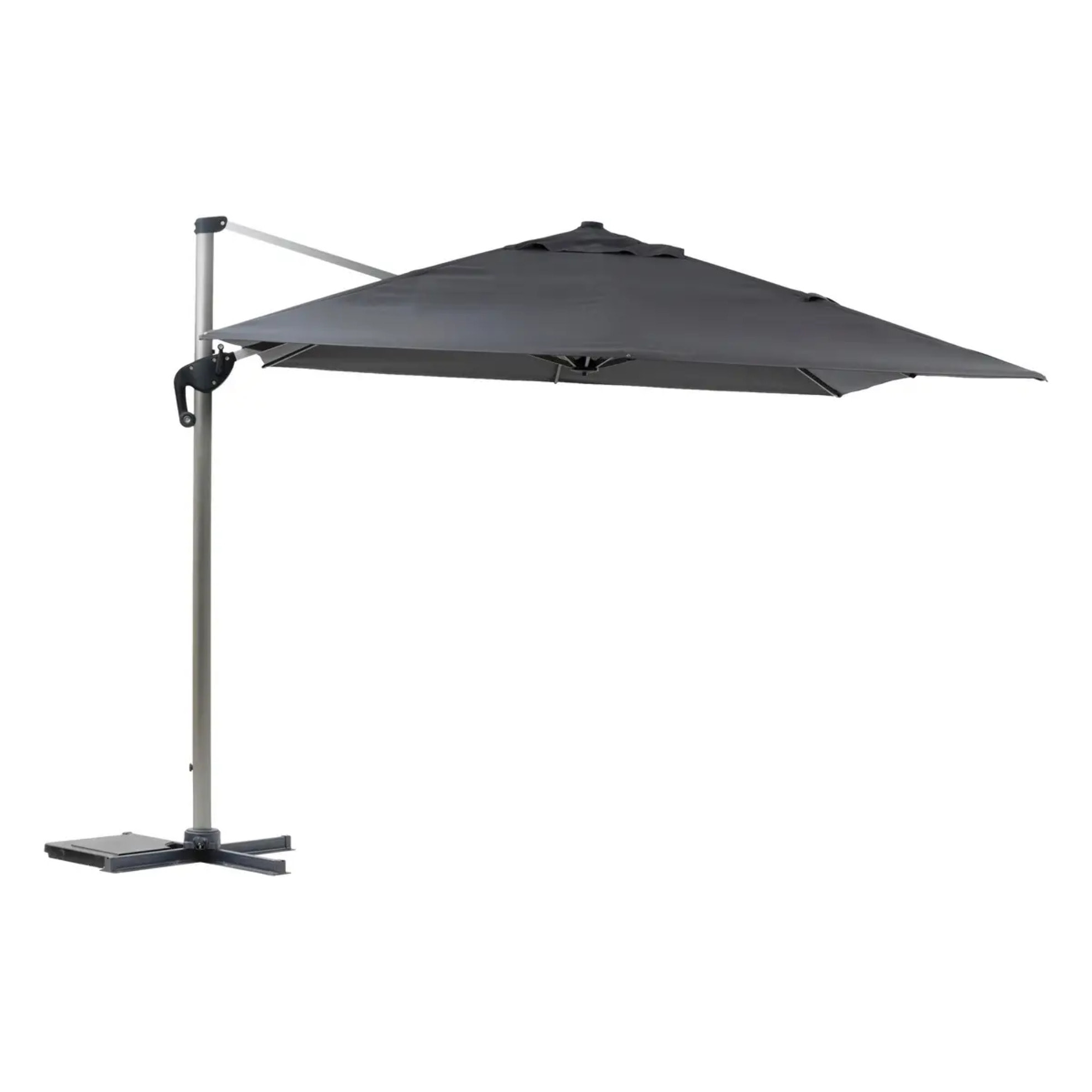 Parasol déporté rectangulaire "Équador" Ardoise 4 x 3m en aluminium et polyester