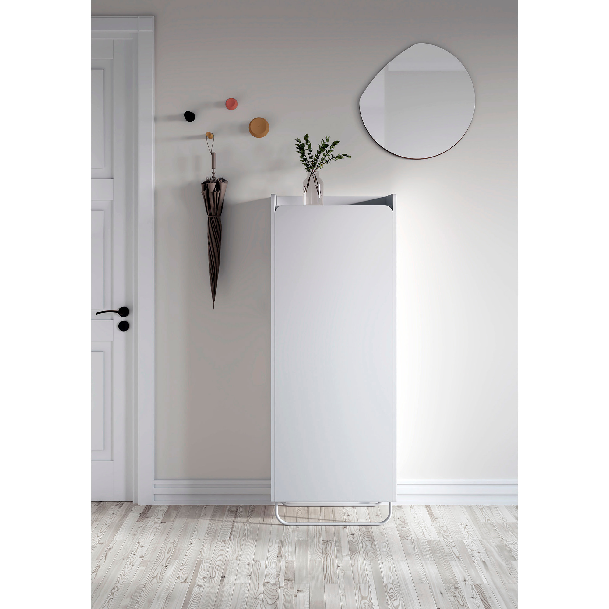 Espejo redondo Lune aglomerado blanco ø50cm