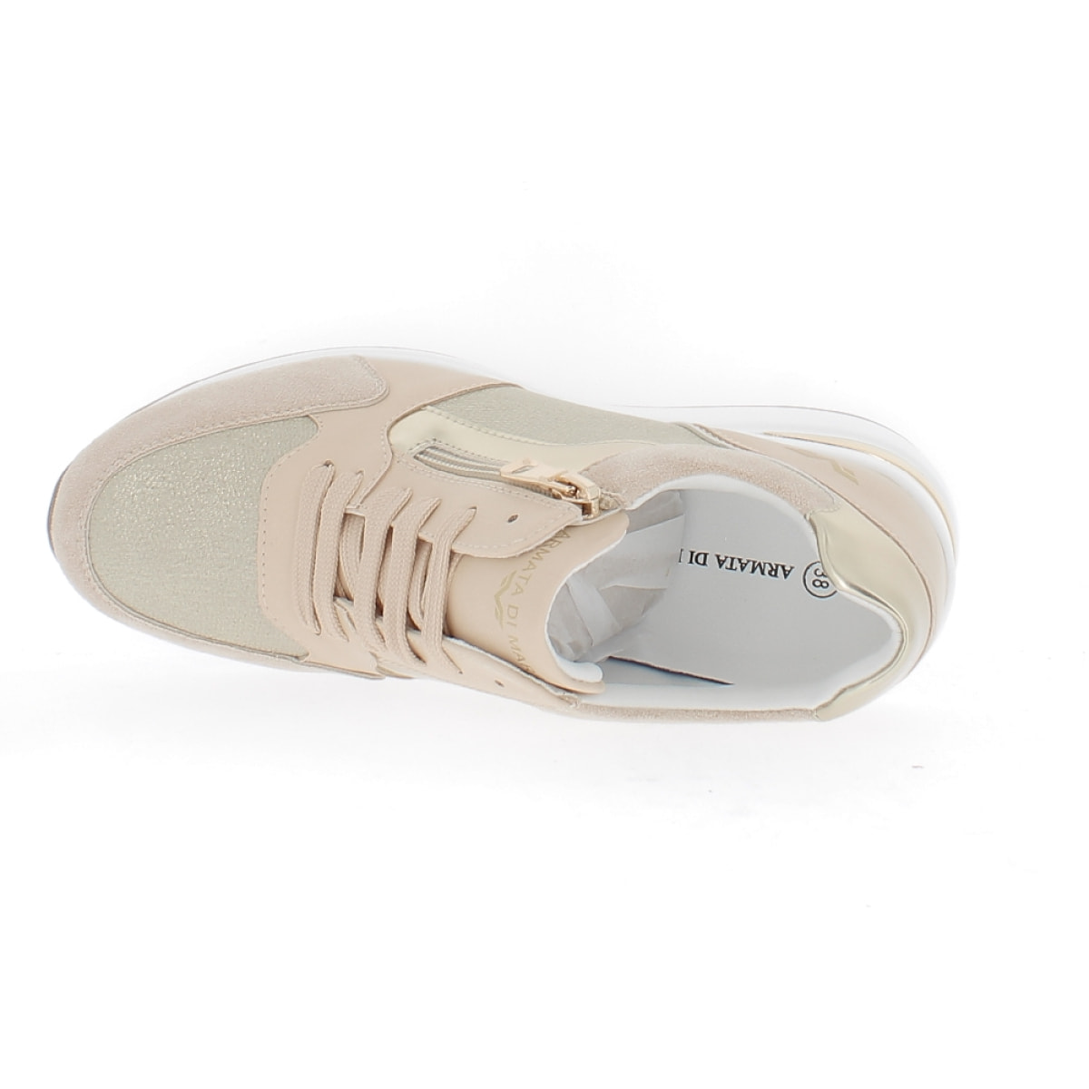 Armata di Mare Scarpe Donna Sneakers Casual con Zip Laterale AMD SS31H21 Beige