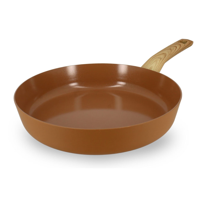 Poêle 28cm avec revêtement céramique noisette - tous feux COLORAMA