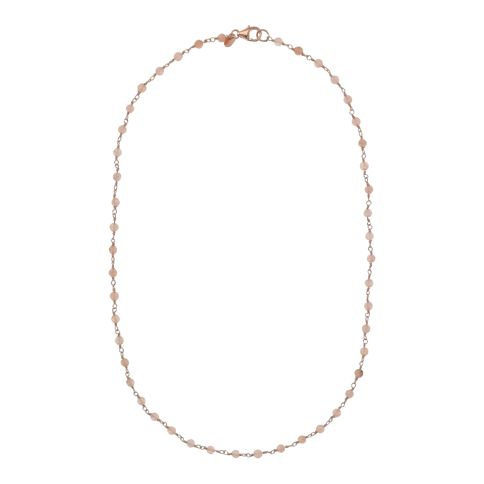 Collana Rosario Girocollo in Quarzo Grigio Sfaccettato