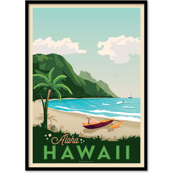 Affiche - Hawaii - Olahoop Travel Posters