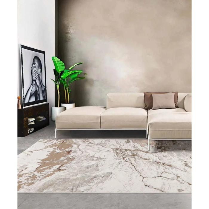 Tappeto Soggiorno Salotto Moderno Marmorizzato Rosa