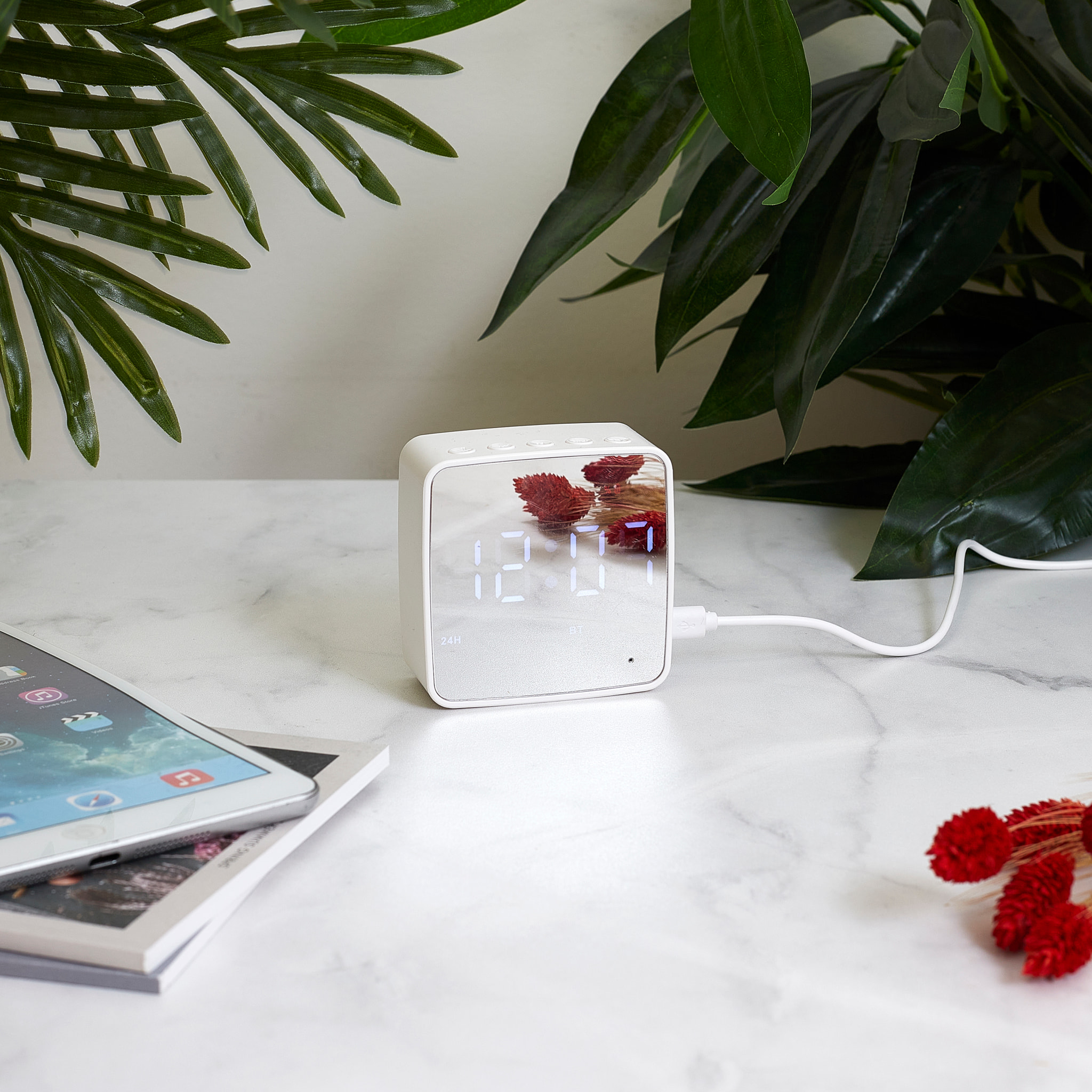 REVEIL MIROIR ENCEINTE SANS FIL 3W