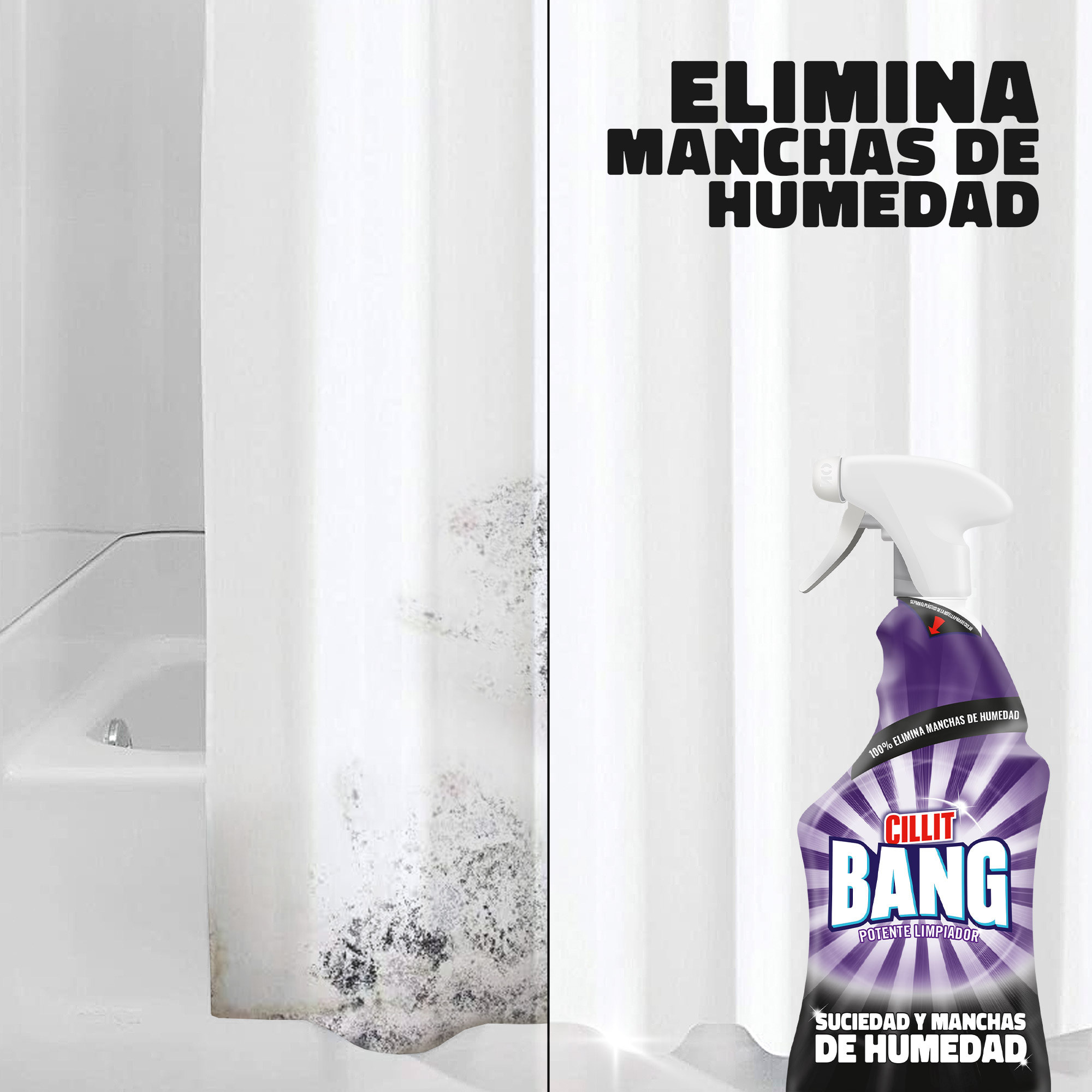 Cillit Bang - Spray Suciedad y Manchas de Humedad, para baño 750ml, Pack 3x750ml