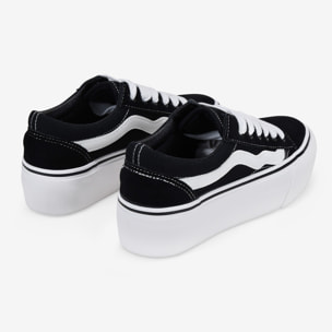 Zapatillas de tela negras con plataforma