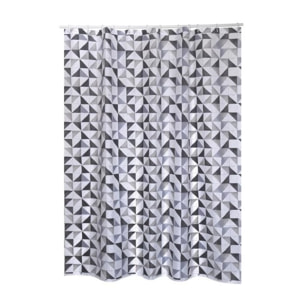 Rideau de douche Polyester CALULA 180x200cm QUALITE PREMIUM Gris - Anneaux inclus MSV