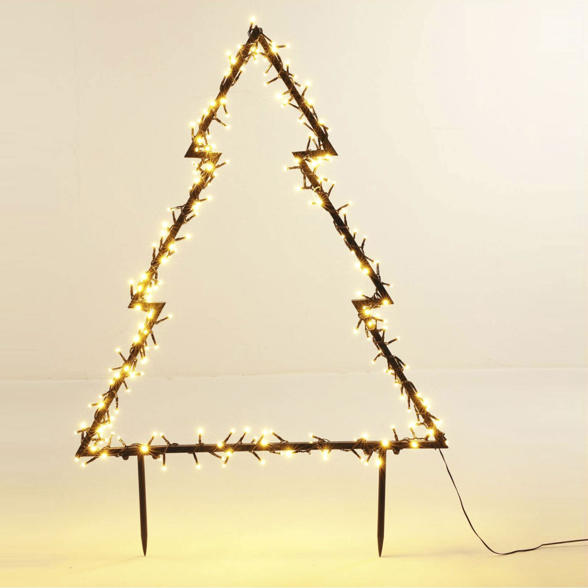 luces navideñas tree garden con 225 luces led blanco cálido y marco de metal 72x100cm