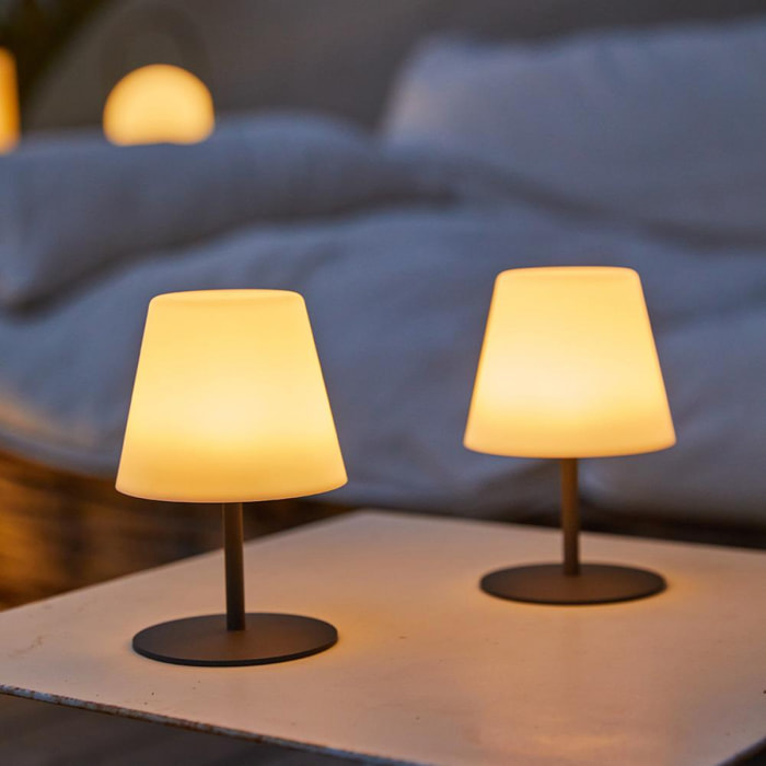 Set de 2 lampes de table sans fil LED TWINS H16CM