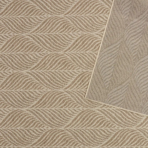 Tapis d'extérieur Curtis 300x200cm motif feuille beige